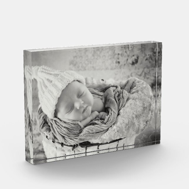 Add your baby's photo to this Photo Box Block (Left)