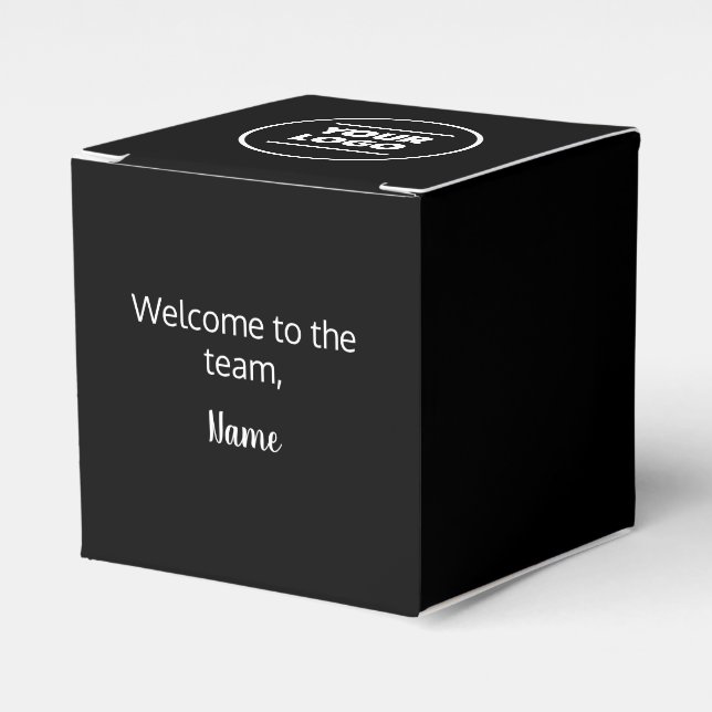 Add Your (Black & White) Logo and Name Favor Boxes (Front Side)