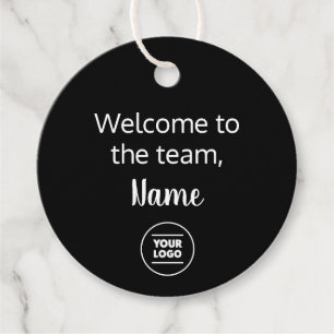 Add Your (Black & White) Logo and Name Favor Tags