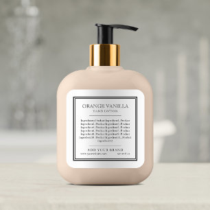 Add Your Brand Classic Black Border Ingredients Square Sticker