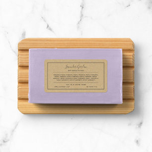 Add Your Brand Gray Border Ingredients List Kraft  Label