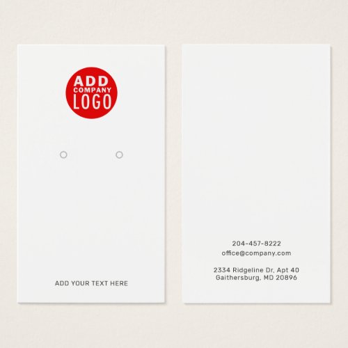 Add Your Brand Logo Custom Earring Display Card