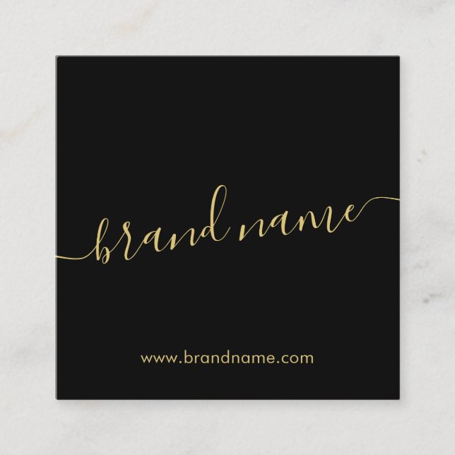 Add your brand name modern minimalist black  calling card (Front)