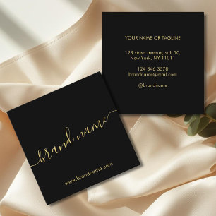 Add your brand name modern minimalist black  calling card