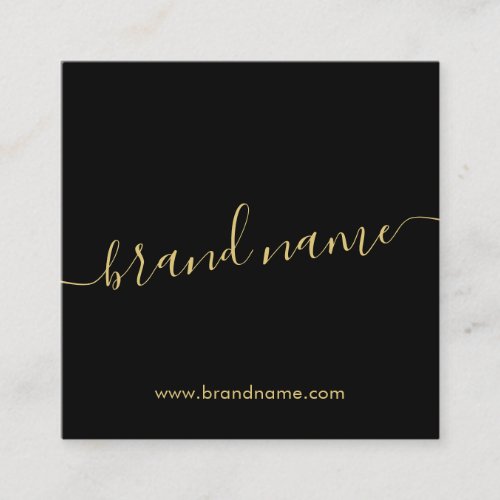 Add your brand name modern minimalist black  square business card