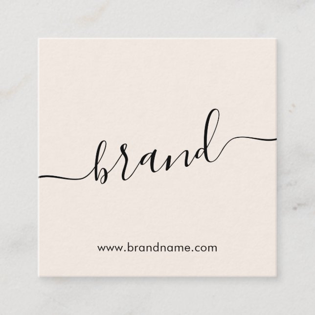 Add your brand name modern minimalist neutral square business card (Front)
