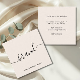 Add your brand name modern minimalist neutral square business card