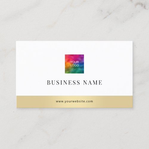 Add Your Business Company Logo Modern Elegant Gold Business Card
