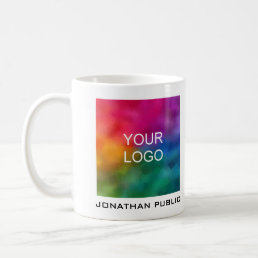 Add Your Business Company Logo Name Text Modern Coffee Mug