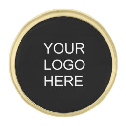 Add Your Business Company Logo Text Here Gold Finish Lapel Pin