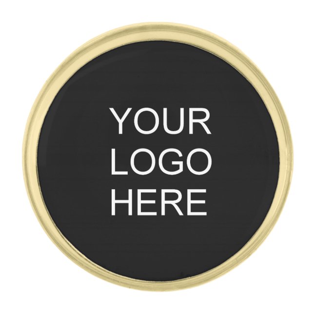 Add Your Business Company Logo Text Here Gold Finish Lapel Pin (Front)