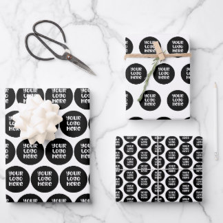 Add Your Business / Company Logo Wrapping Paper Sheets