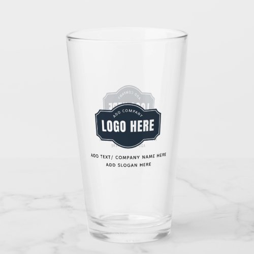 Add Your Business Corporate Logo and Slogan Beer Glass