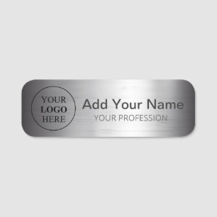 Add Your Business Corporate Logo Here Metal Name Tag