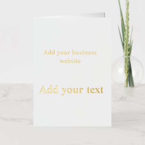 add your business details text name editable foil holiday card