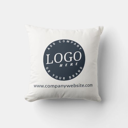 Add Your Business Logo and Company Website Address Throw Pillow