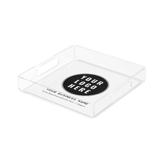 Add Your Business Logo and Company Website Custom Acrylic Tray (Angled)