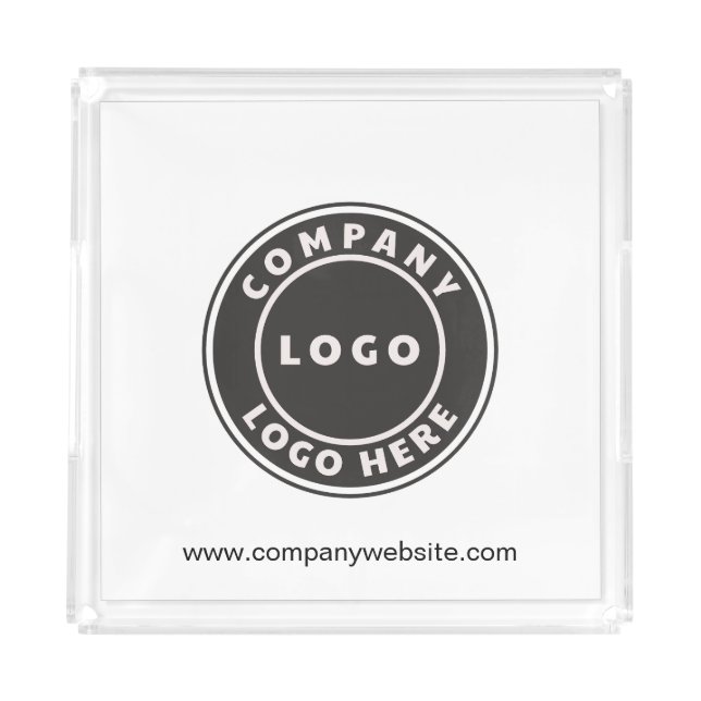 Add Your Business Logo and Company Website Custom Acrylic Tray (Front)