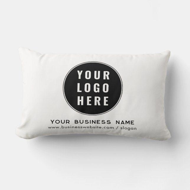 Add Your Business Logo and Company Website Custom Lumbar Pillow (Front)