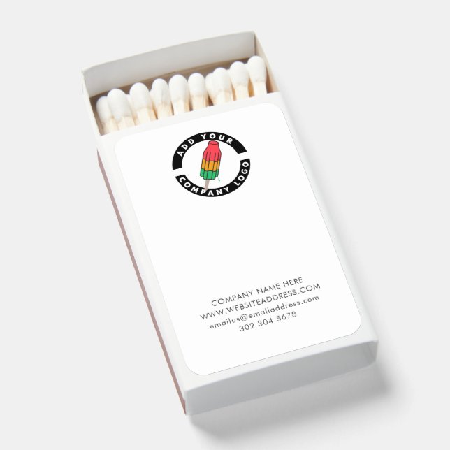 Add Your Business Logo and Company Website Custom Matchboxes (Front Open)