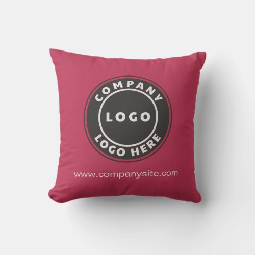 Add Your Business Logo and Company Website Office Throw Pillow