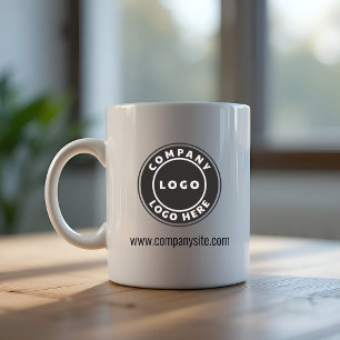 Add Your Business Logo and Company Website Two-Tone Coffee Mug