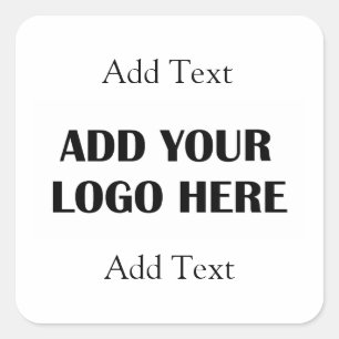 Add your Business Logo and Info Square Sticker