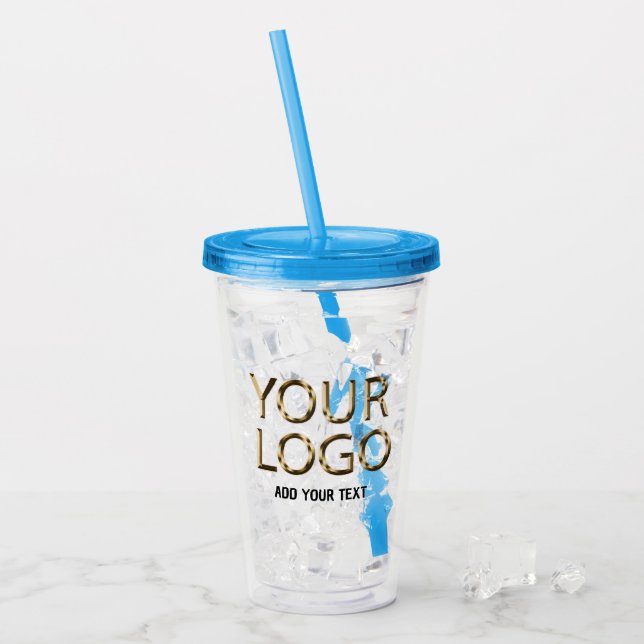 Add Your Business Logo and Text Custom  Acrylic Tumbler (Front Ice)