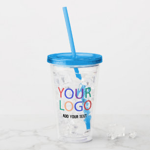 Add Your Business Logo and Text Custom Acrylic Tumbler