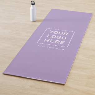 Add Your Business Logo and Text Custom purple Yoga Mat
