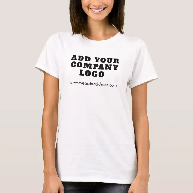 Add Your Business Logo and Website Address T-Shirt Zazzle