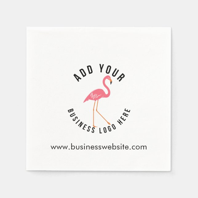 Add Your Business Logo and Website Custom Paper Napkins (Front)