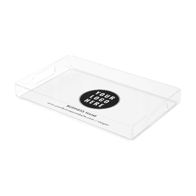 Add Your Business Logo and Website Modern Custom Acrylic Tray (Angled)