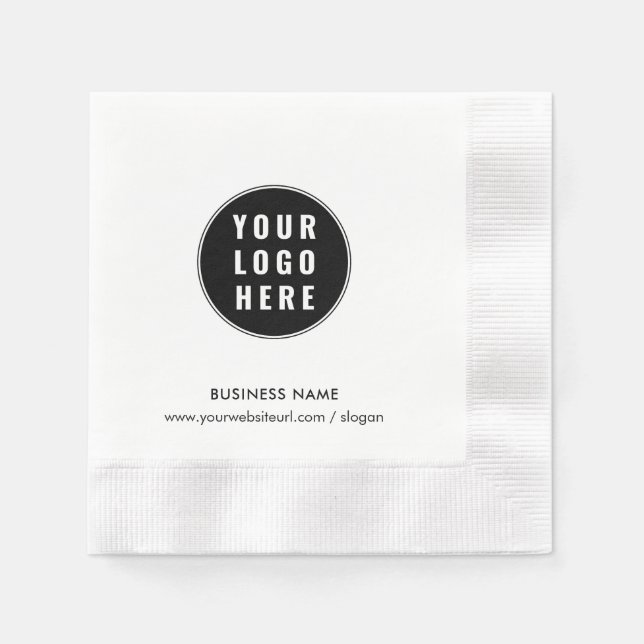 Add Your Business Logo and Website Promotional Napkins (Front)