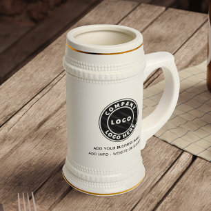 Add Your Business Logo and Website Slogan Custom Beer Stein