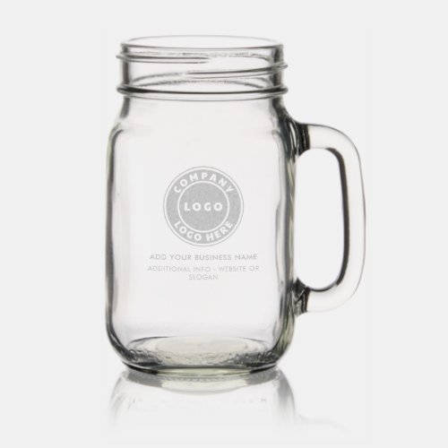 Add Your Business Logo and Website Slogan Custom Mason Jar W Handle