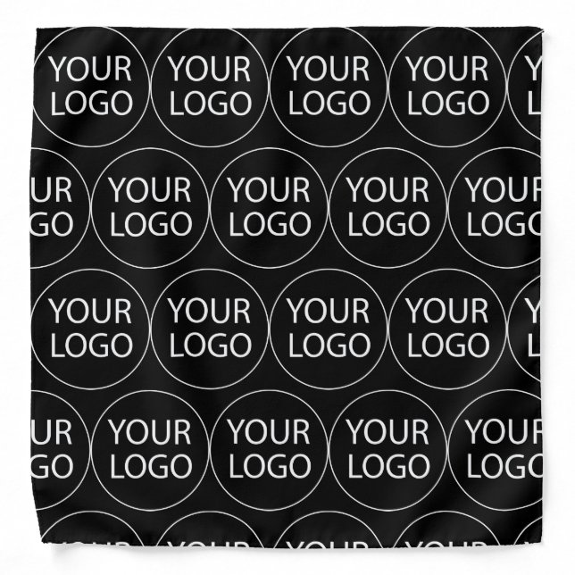 Add Your Business Logo Black Bandana (Front)