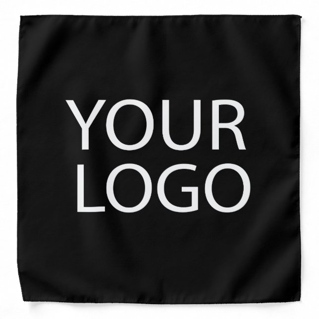 Add Your Business Logo Black Bandana (Front)