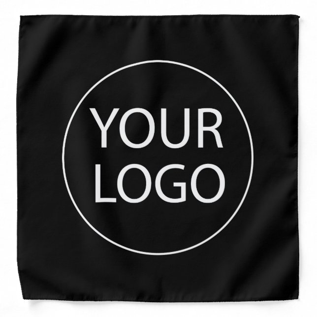 Add Your Business Logo Black Bandana (Front)