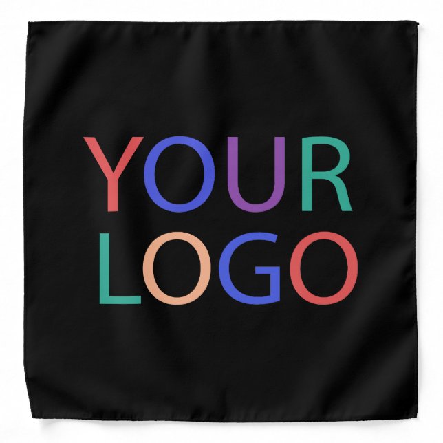 Add Your Business Logo Black Bandana (Front)