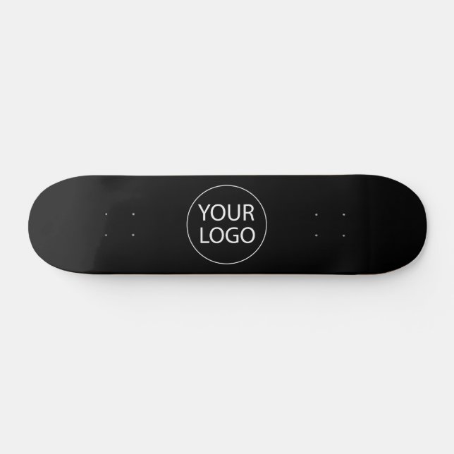 Add Your Business Logo Black  Skateboard (Horz)