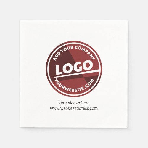 Add Your Business Logo Brand Website and Slogan Napkins