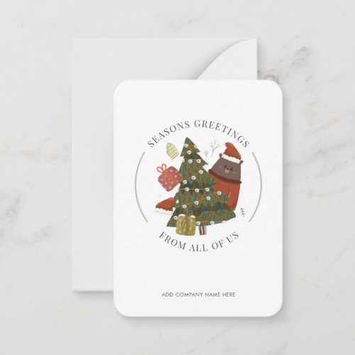 Add Your Business Logo Budget Corporate Christmas Note Card