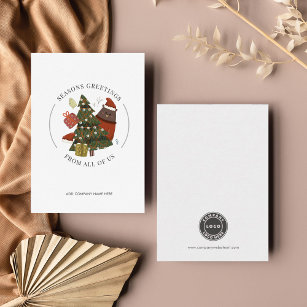 Add Your Business Logo Budget Corporate Christmas  Note Card