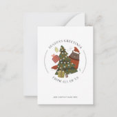 Add Your Business Logo Budget Corporate Christmas  Note Card (Front)