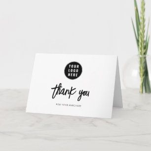 Add Your Business Logo Company Clients Letterpress Thank You Card