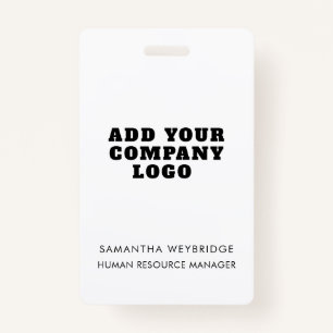 Add Your Business Logo Company Employee Staff ID Badge