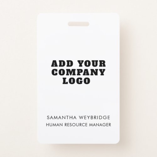 Add Your Business Logo Company Employee Staff ID Badge