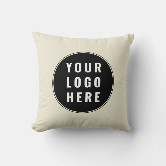 Add Your Business Logo Company Reopening Throw Pillow (Front)