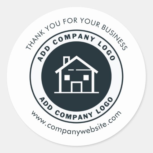 Add Your Business Logo Company Website Custom Classic Round Sticker